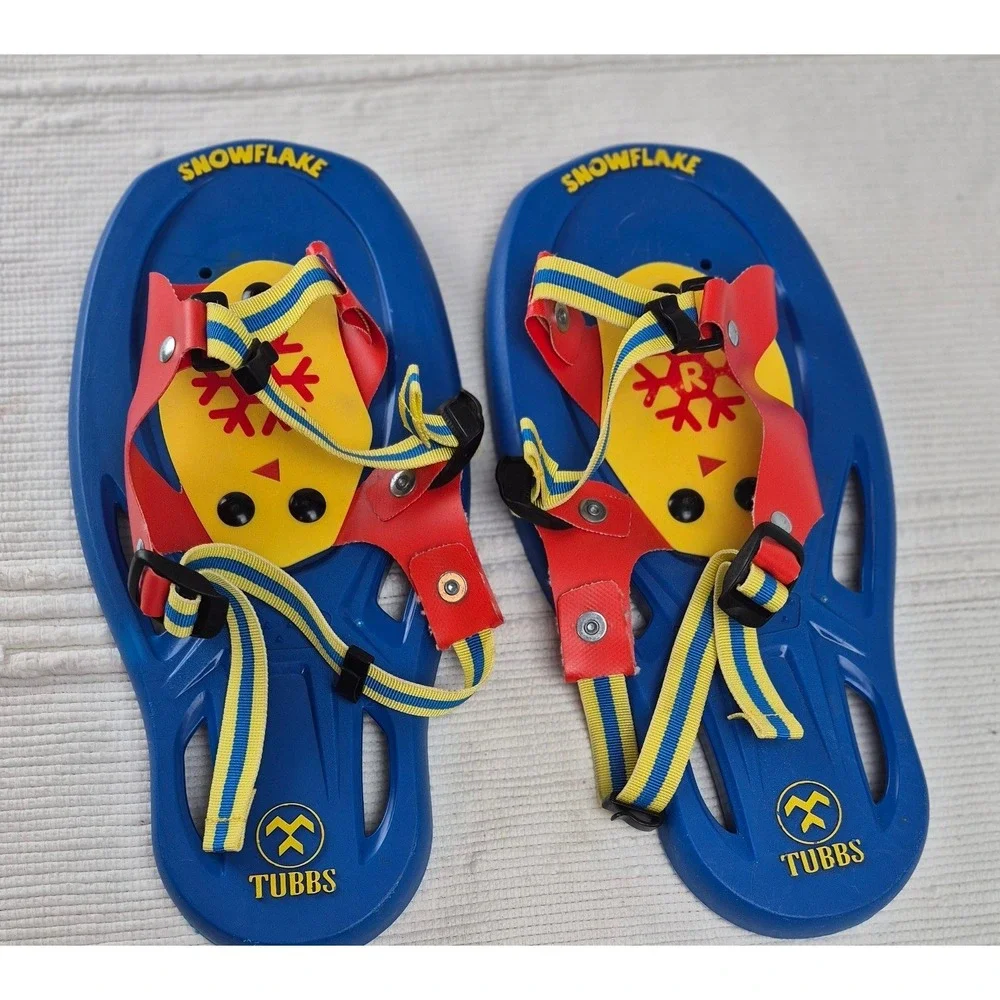 Tubbs Snowflake Kids Snowshoes Blue Red Yellow Adjustable Straps‎ 13.5 Inch